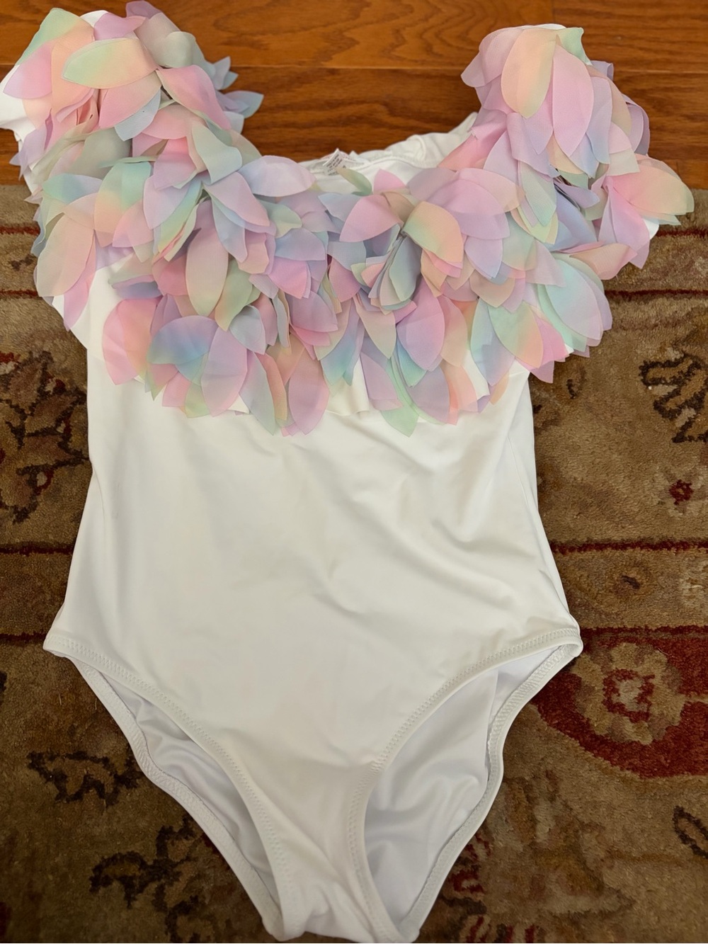 Stella Cove Pastel Petal One Piece Swimsuit Girls Size 12 Years NWOT
